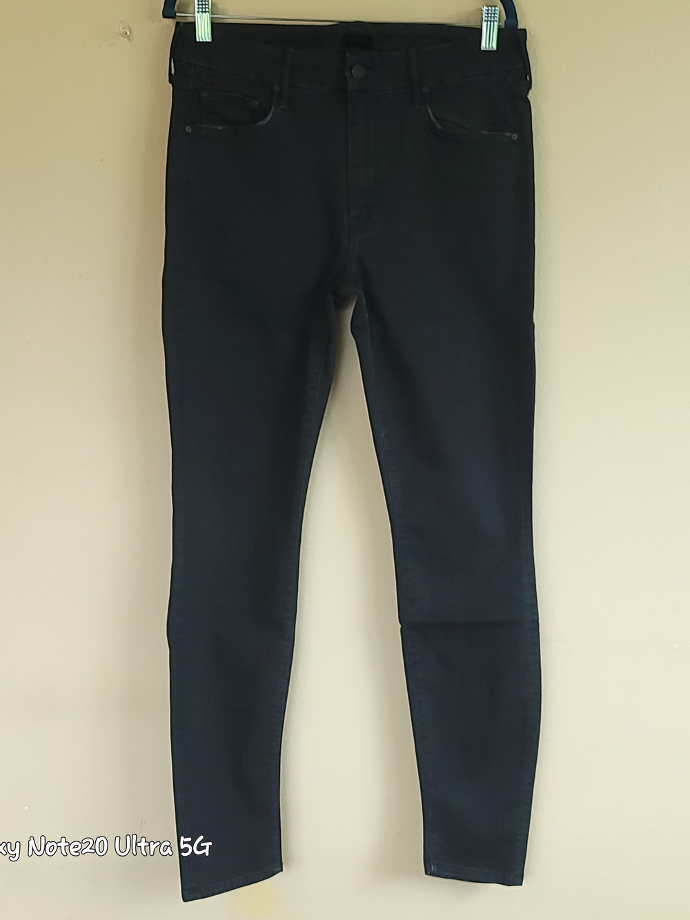 MOTHER The Looker Jeans 31 Not Guilty Black Skinny Pristine